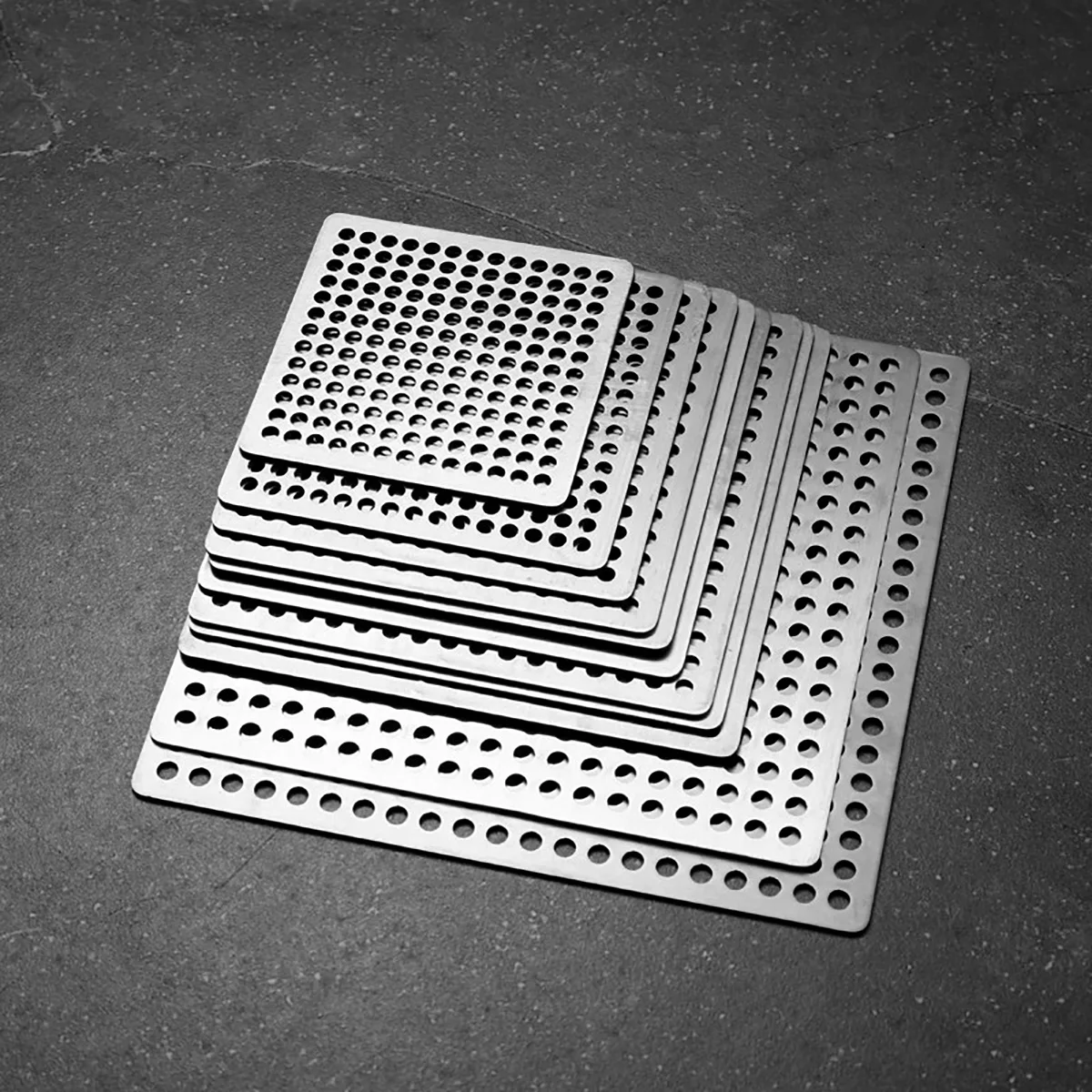 Square 304 Stainless Steel Floor Drain Cover Hair Catcher Anti‑Clog Filter Plate Replacement for Bathroom Shower Multiple Sizes