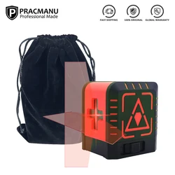 Pracmanu 2 Lines Laser Level Professional Vertical Cross Level Laser Self Levelling ( 4 degrees) лазерный уровень