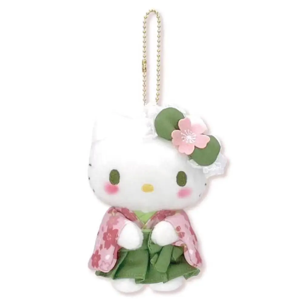 Kawaii Sanrio mélodie Hello Kitty Sakura kimono fermeture éclair peluche poupée porte-clés sac à dos pendentif décoration accessoires cadeau d'anniversaire