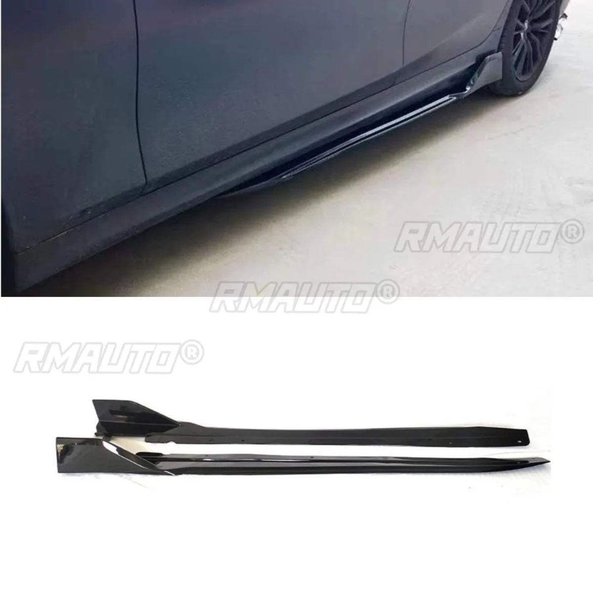 Car Side Skirt Lip Spoiler Extension Diffuser Guard Apron for BMW 3 4 Series G20 G28 G22 2020+ Side Skirt Splitter  Accessories