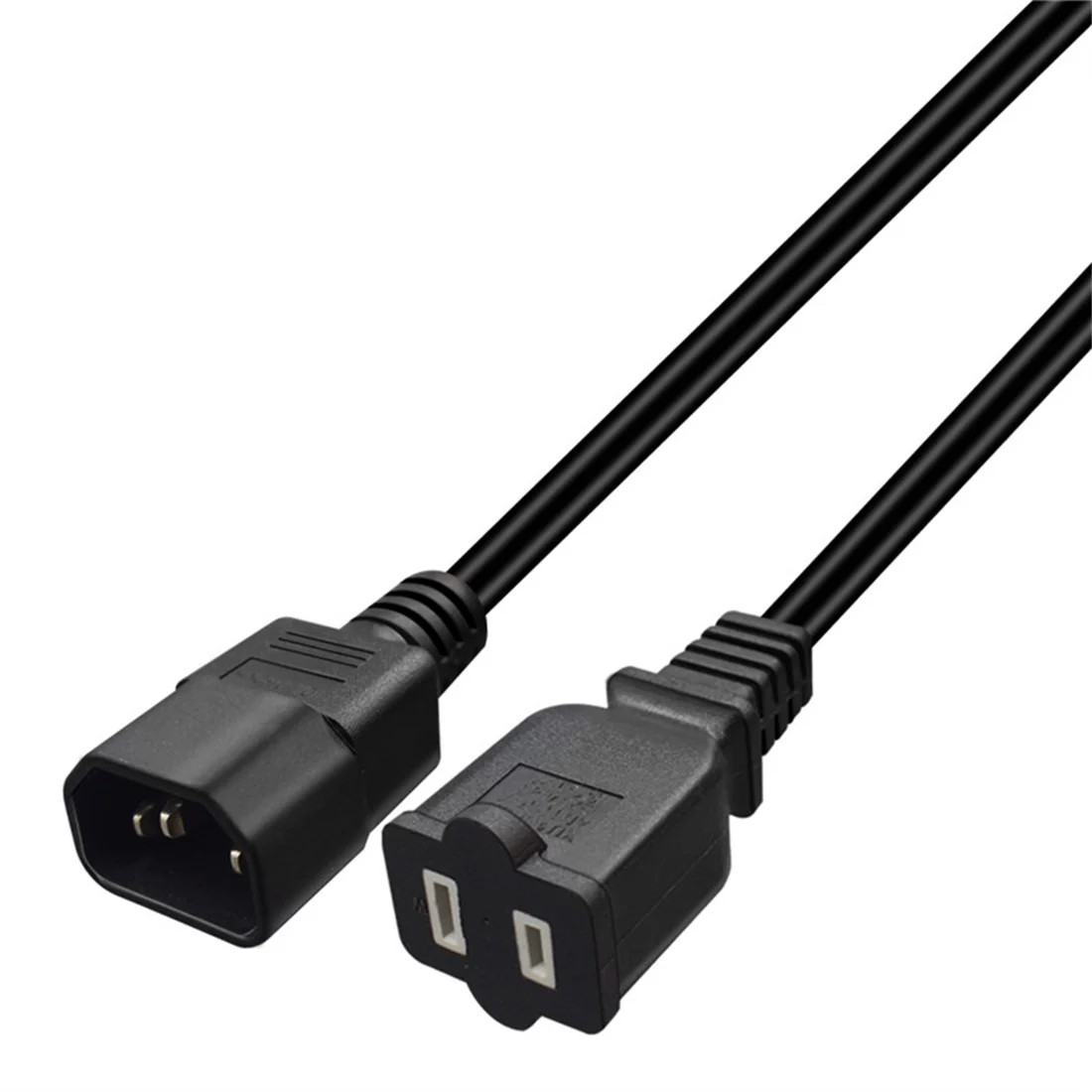 JORINDO IEC 320 C14 Male Plug to USA  Female Socket Power Adapter Cable,C14 3 PIN to Nema 1-15R 2 PIN Power Adaptor Cord