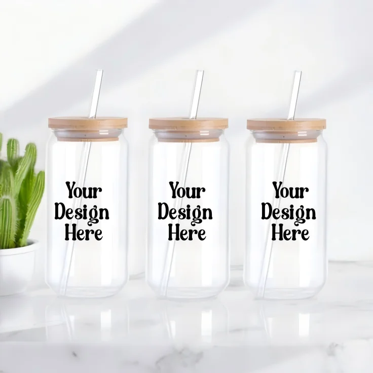 Custom Design 16oz UV DTF Cup Wraps Transfer Sticker For Glass Libbey Can Bottle Selfadhesive Washable DIY 3D Stickers