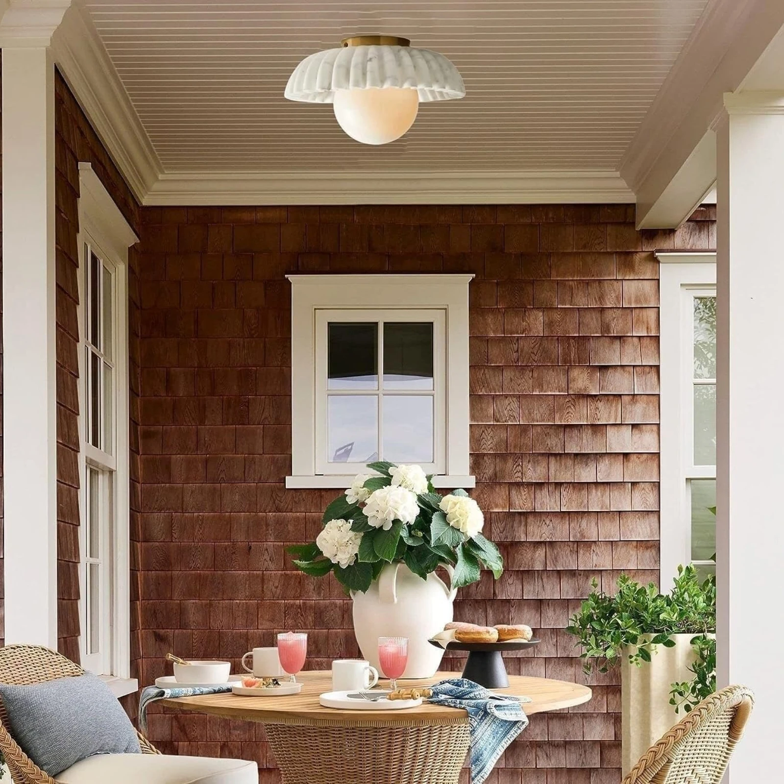 โคมไฟเพดานสไตล์นอร์ดิกสำหรับบ้านไร่ เหมาะสำหรับทางเดิน ห้องแต่งตัว ระเบียง ห้องนอน และโถงทางเข้า