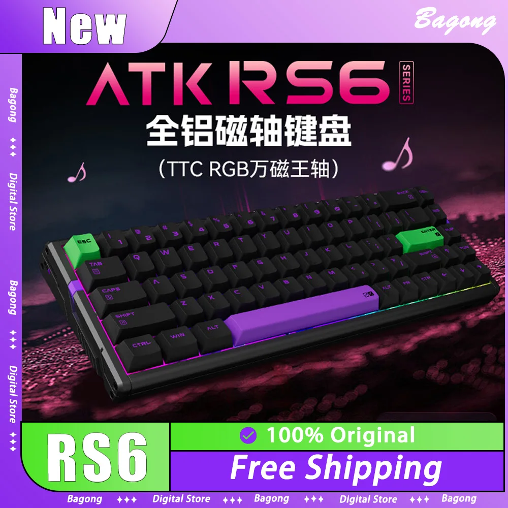 

ATK RS6 Magnetic Switch Mechanical Keyboard Aluminium Alloy Wired Gaming Keyboard ASPAS 0.005mm RT PC Gamer Accessory Custom