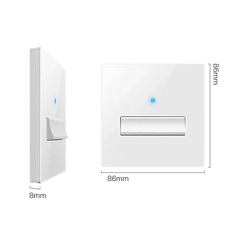 YINKA Белый настенный выключатель из закаленного стекла 1 2 3 4 Gang 1/2 Way 220V Кнопочный переключатель со светодиодным индикатором Украшение дома 86*86 мм