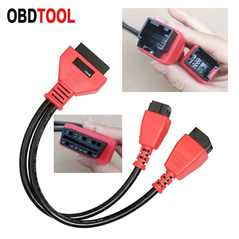 New OBD2 Cable for FIAT/ALFA ROMEO OBD 12+8 SGW Bypass Adapter Lead Cable for Chrysler 12 8 Adapter Cable Works for LAUNCH X431