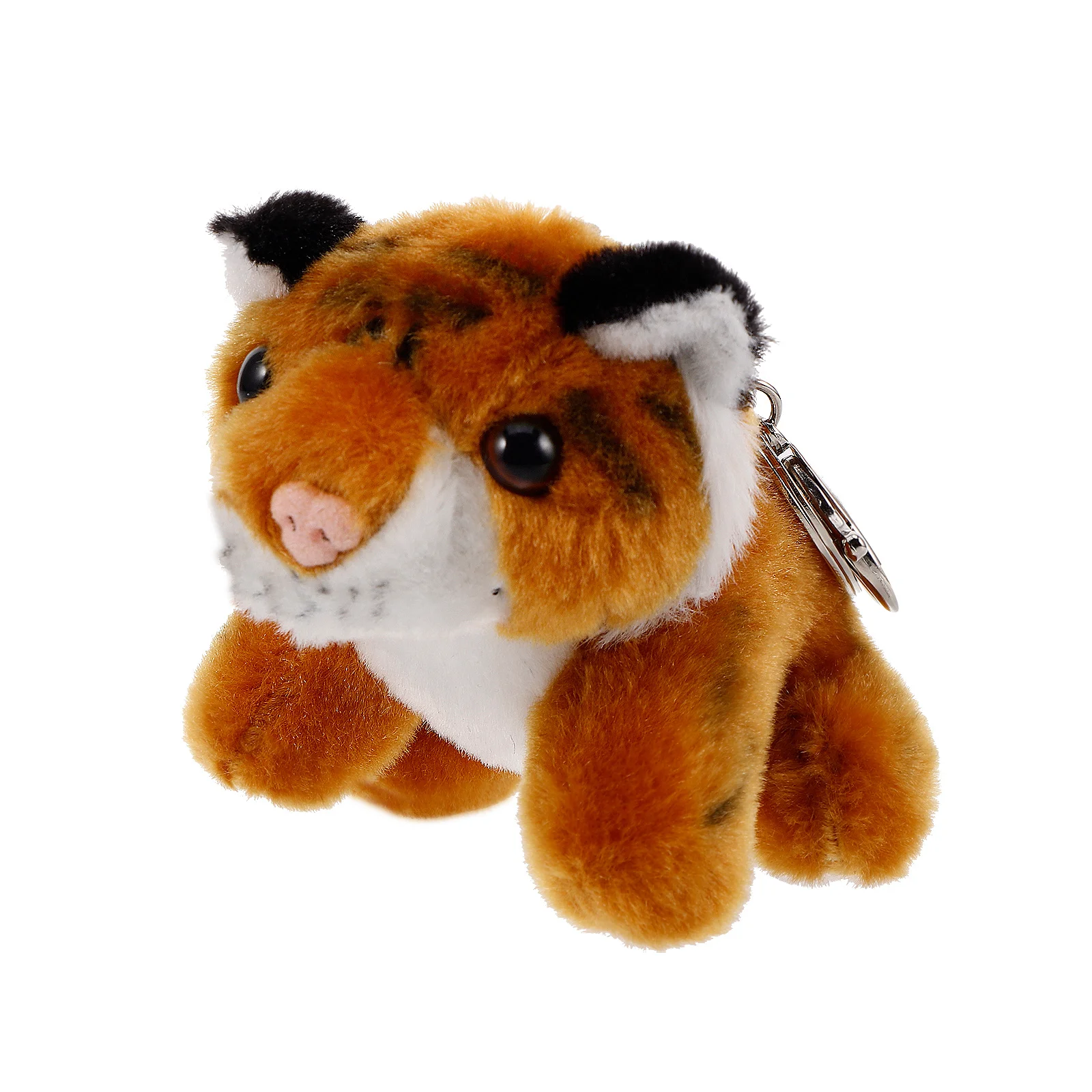 سلسلة مفاتيح على شكل نمر أصفر حقيبة حيوانات واقعية صغيرة ساحرة خفيفة الوزن ومتينة للأطفال حقيبة ظهر معلقة هدية مزخرفة