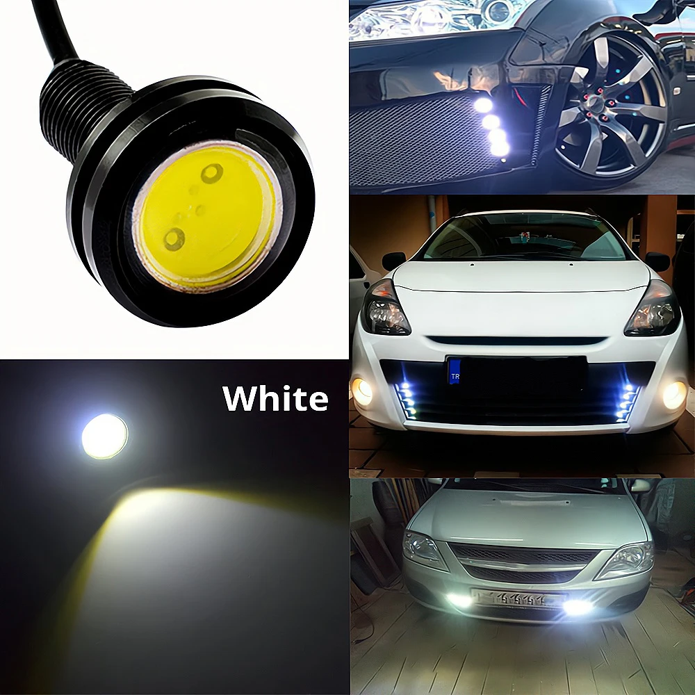 2Pcs 23mm Eagle Eye Light Dc 12v For Car Led Daytime Running Lighting DRL Backup Motor Parking Signal Lamps Waterproof Fog Bulbs