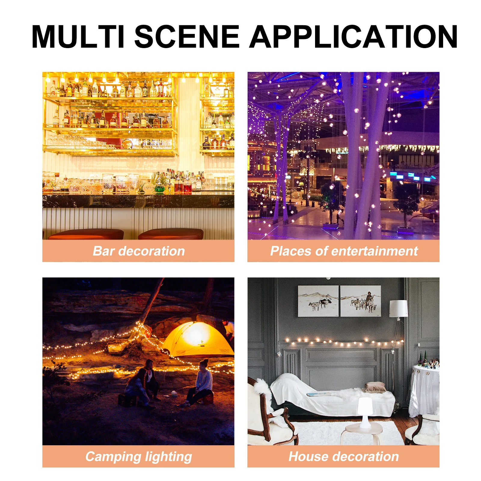 

1pc Decorative Light String Creative Atmosphere Lamp For Party Garden Yard Home Orange Festival Decor Supply