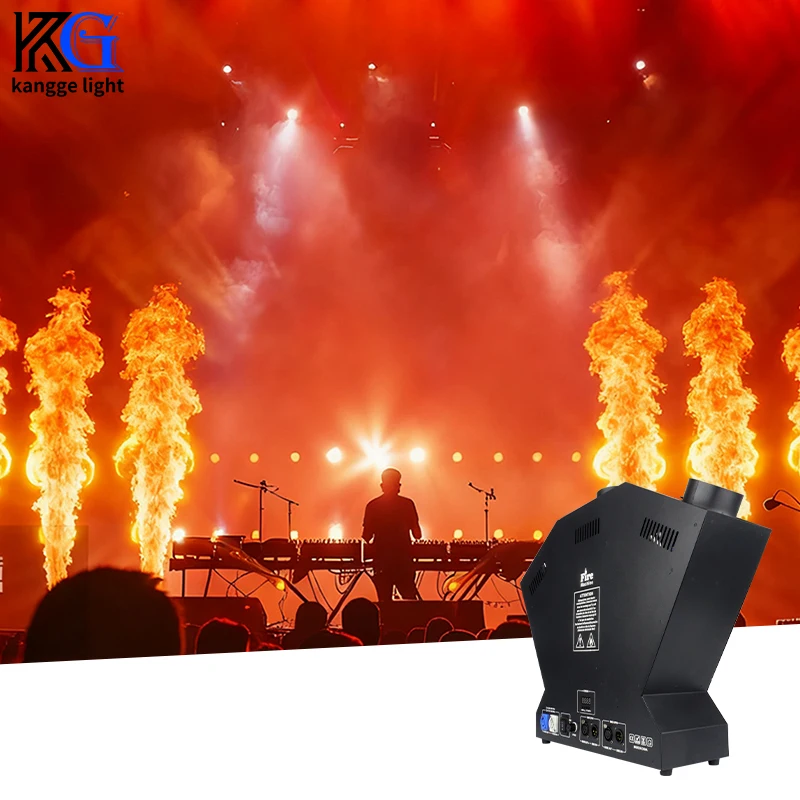 200W 3 Head Sprayer Fire Machine DMX Control DJ Stage Flamethrower 3 Heads Electric Spray Real Fire Machine for Party Night Club