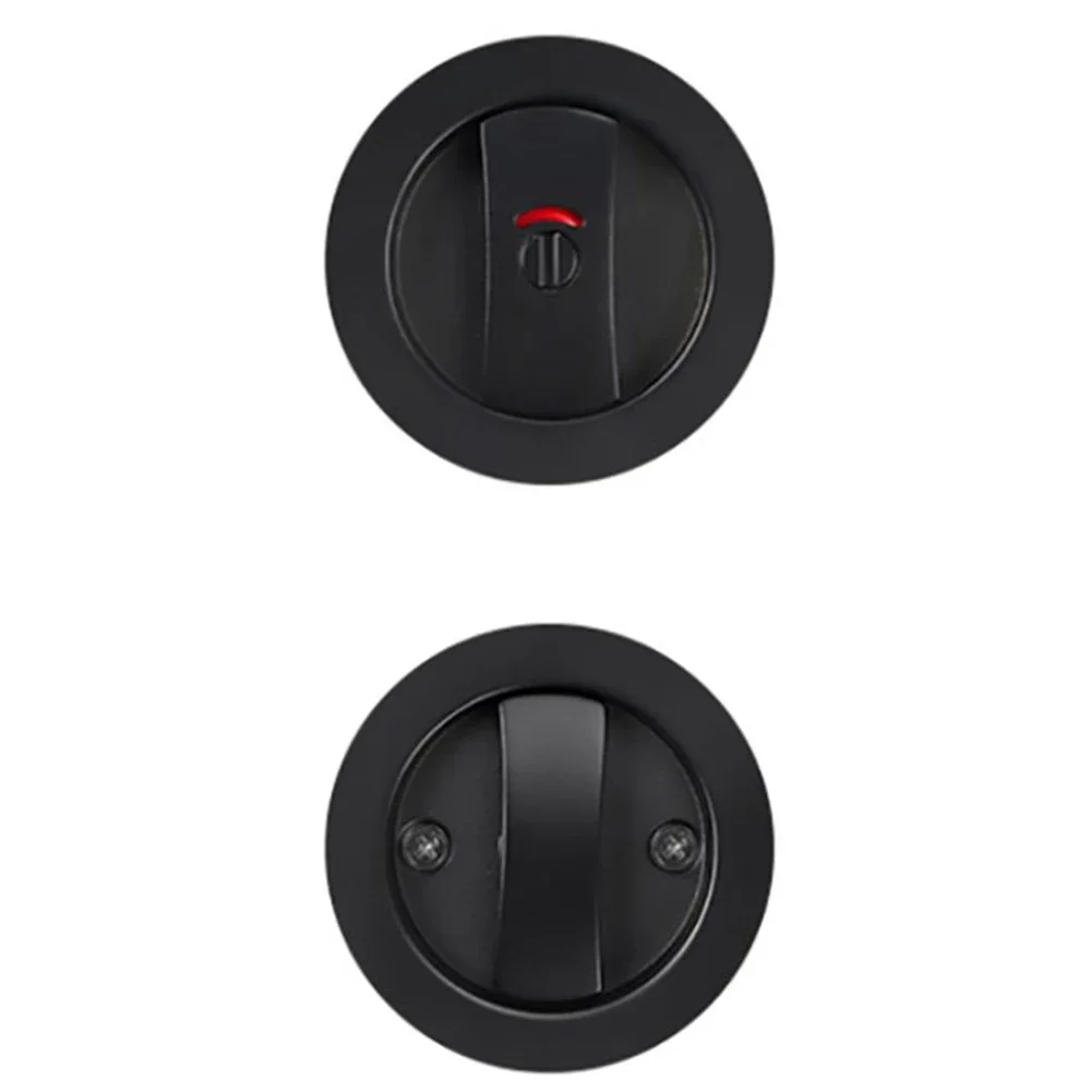 Recessed Door Lock Bathroom Sliding Door Single Hook With Red And Green Indicator Round Invisible Door Hardware