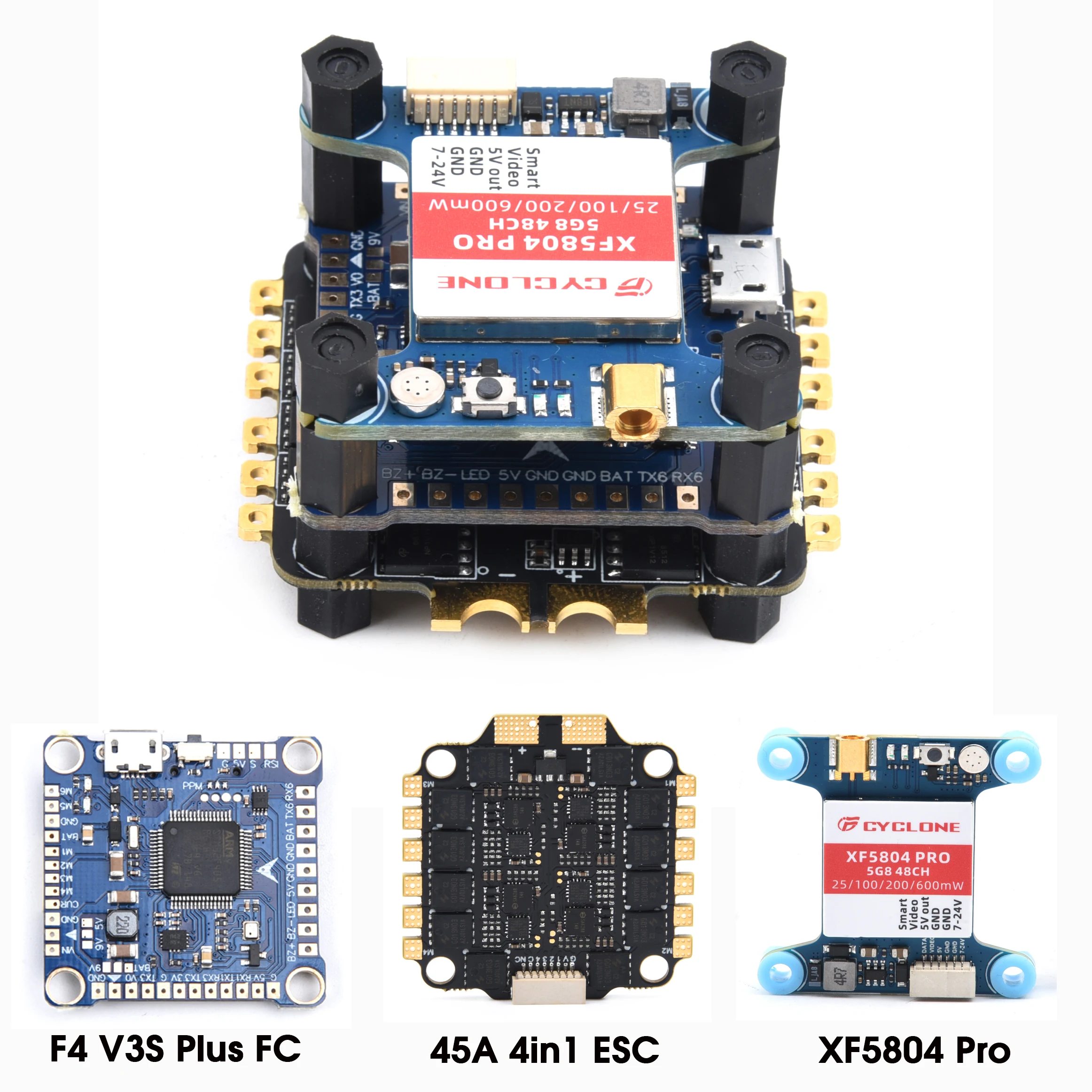 45A 4in1 ESC & F4 V3S Plus / F405 F4 V1.1 Flight Control / XF5804 PRO 48CH  For FPV RC Racer Freestyle Drone