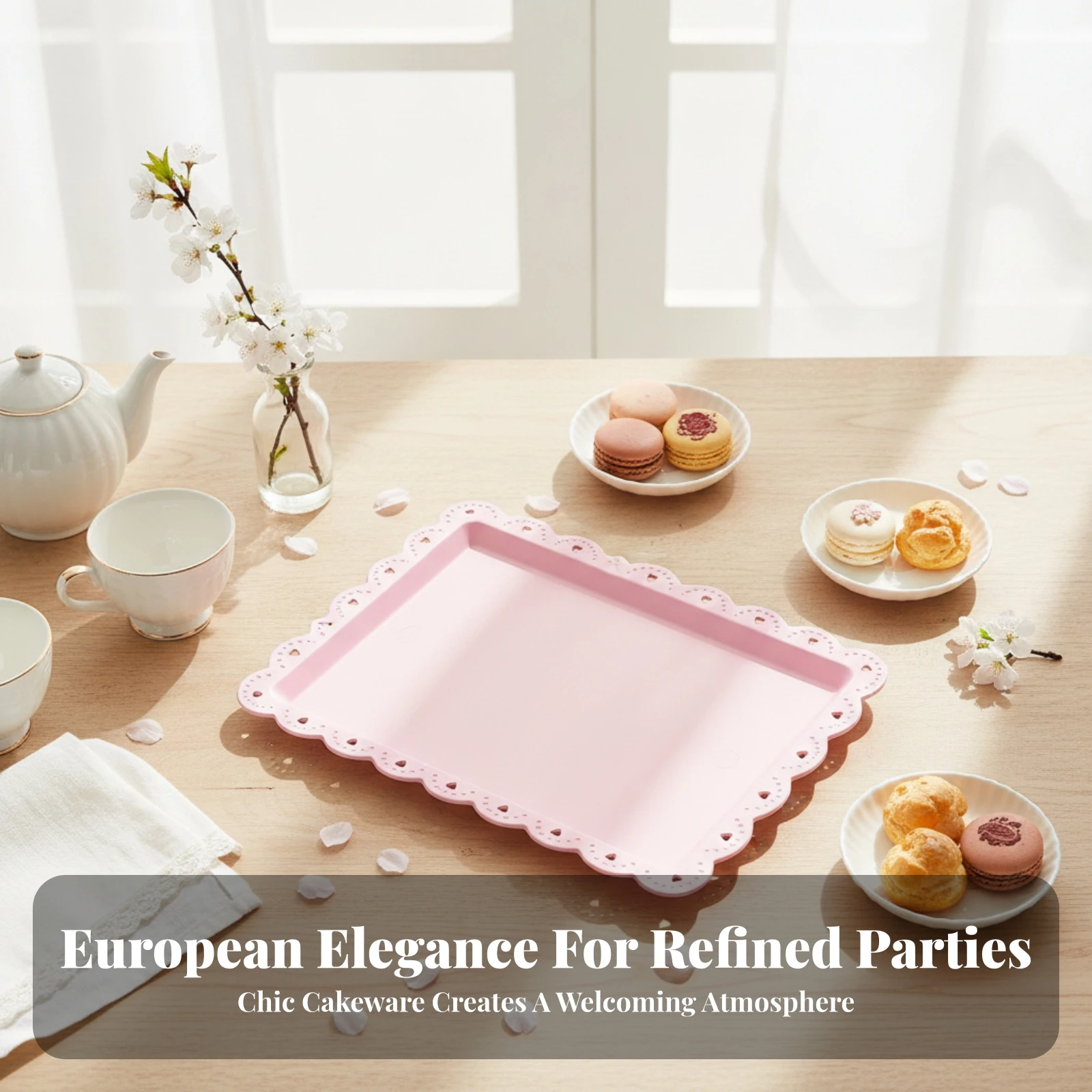 Lace-Edged Tray Recessed Center Heart-Cutout Tray Scalloped Serving Plate Molded Construction Heart-Shaped Plate Decorative