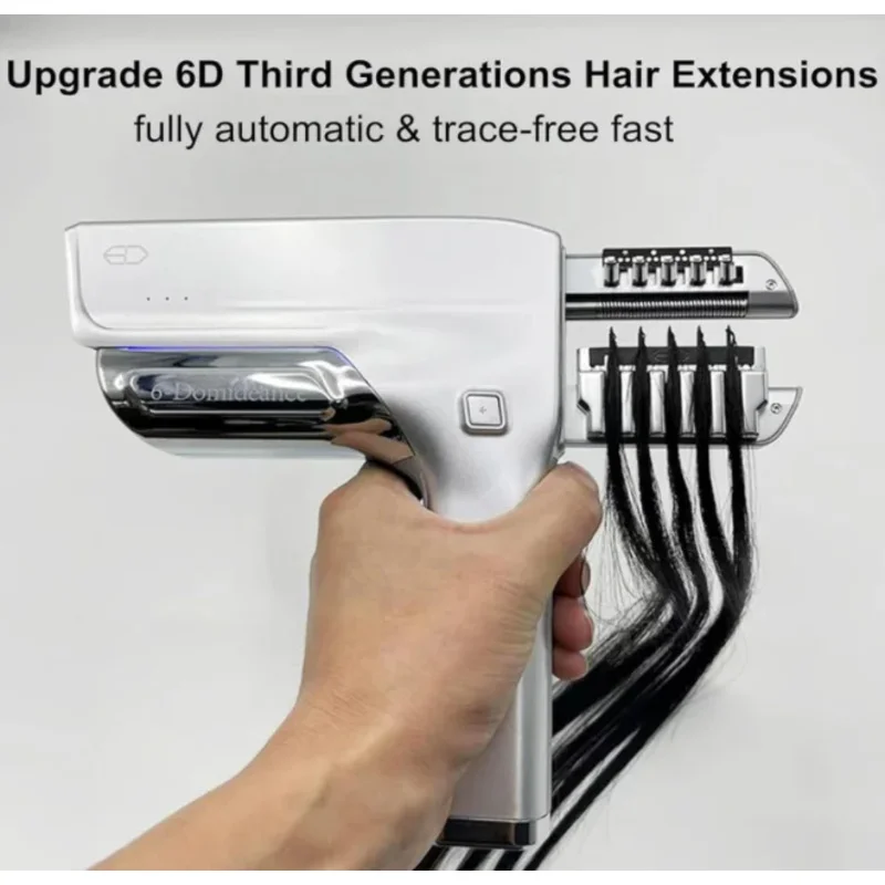 

6D Hair Extension Machine Third Generation Traceless Invisible Hair Extension 10 Pins Hair Extensions Machine Kit
