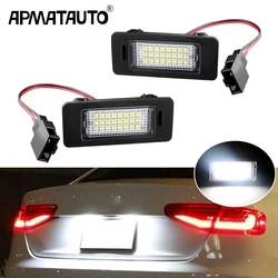 2PCS Car No Error Canbus Led License Number Plate Lights Bulb For Audi A1 A4 B8 A5 S5 A6 S6 A7 Q5 TT TTS 2D For VW 6000K White