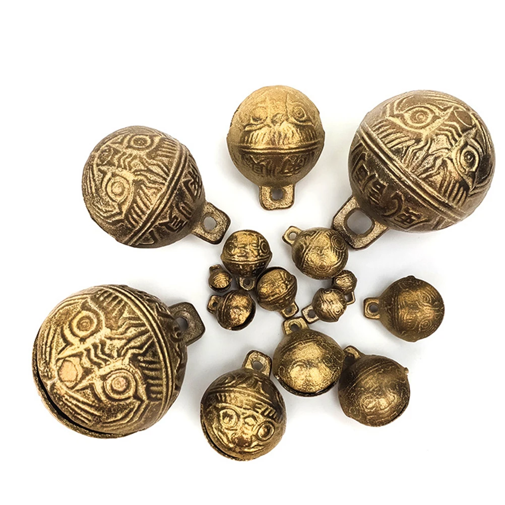 

10pcs Tiger Head Bell Copper Color Jingle Bells for DIY Jewelry Home Decor Wind Chime Christmas Ornament Small Accessories