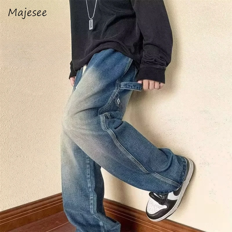 

Jeans Men Vintage Baggy All-match Hip Hop Japanese Style Harejuku Denim Trousers College High Street Handsome Full Length Autumn