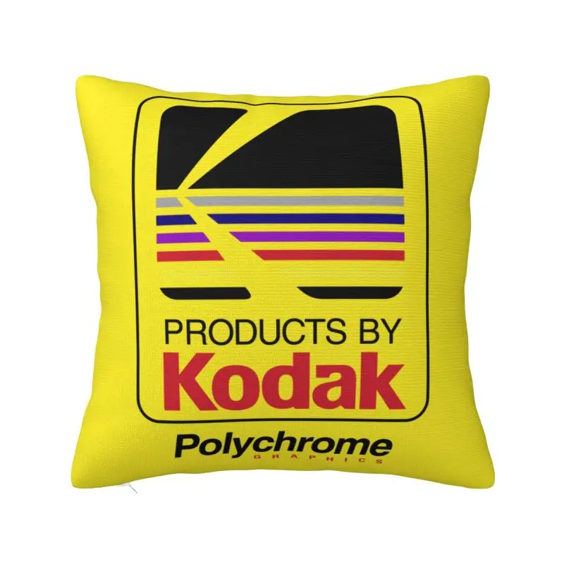 Kodak Photography Logo Pillow Case Sofa Polychrome Camera Film Modern Cushion Cover Square Pillowcase