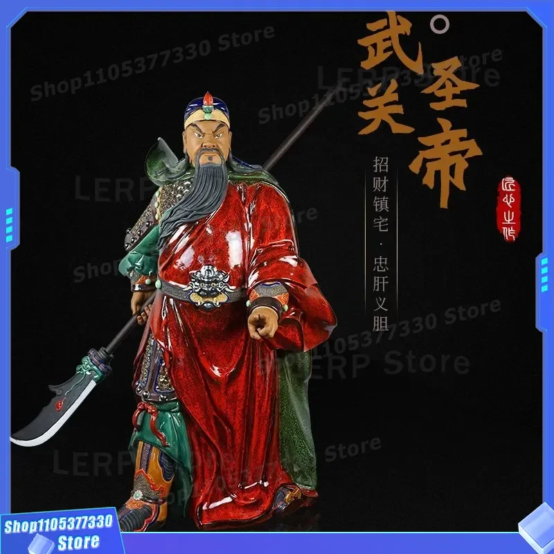 Guan Yu Ceramic Statue Traditional Chinese God of Wealth Home Decor Figurine for Living Room Office Feng Shui Gift Wholesale