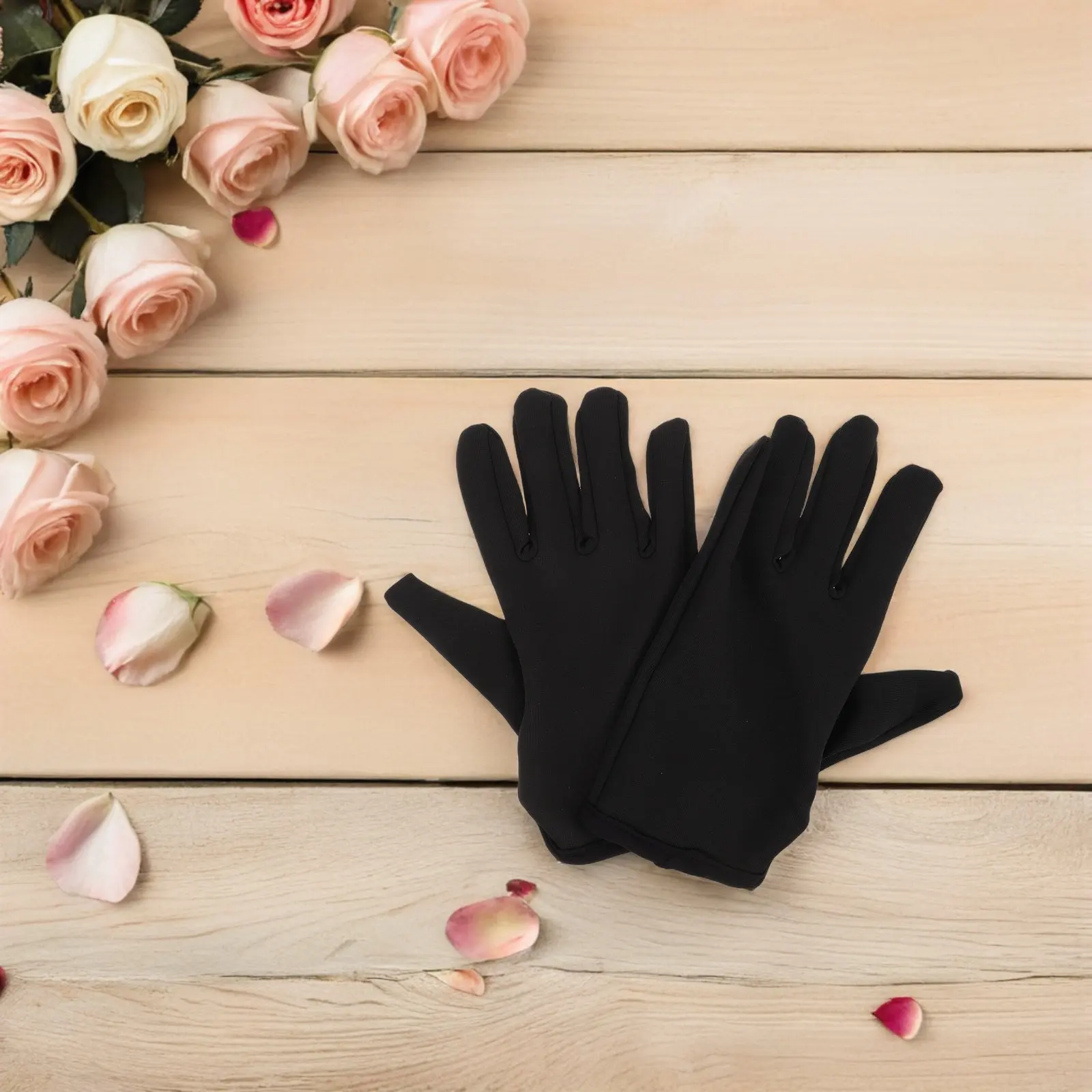 1Pair Heat Resistant Hair Styling Gloves Thickened Five Finger Design Anti-Scalding Reusable Protective Mittens for Curling