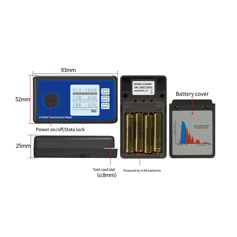 Y22A-Solar Film Transmission Meter LS160 LS160 Test Window Tints With UV IR Rejection Visible Light Transmittance Uv Meter LS160