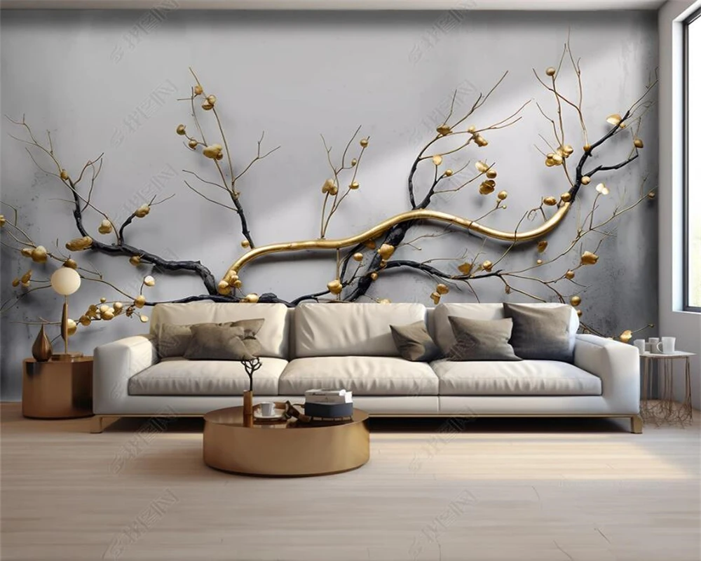 

beibehang Customized latest modern new Chinese style flower bird flower sofa background with multiple materials of wallpaper