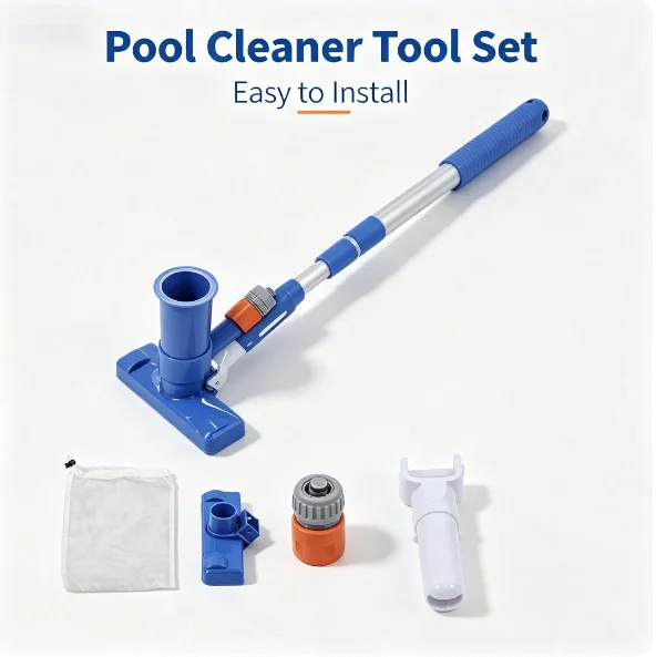 Aspiradora de Piscina Portátil Mejorada de 40 Pulgadas, Aspiradora de Chorro Subacuática para Piscina