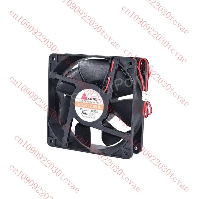 

For Y.S.TECH FD241238HB 24V 0.36A 120*120*38mm 2 Wires Server Square Cooling Fan