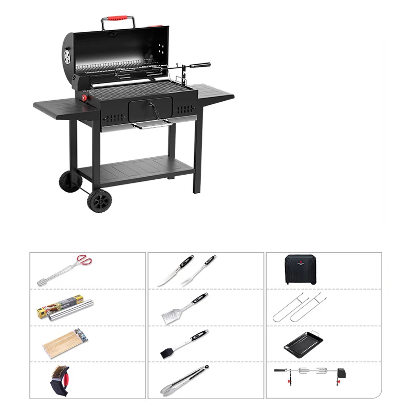 Foldable BBQ Grill Barbecue Grill Charcoal Grill Outdoor Cooking Stainless Steel Portable Stove Barbecue Tools Set