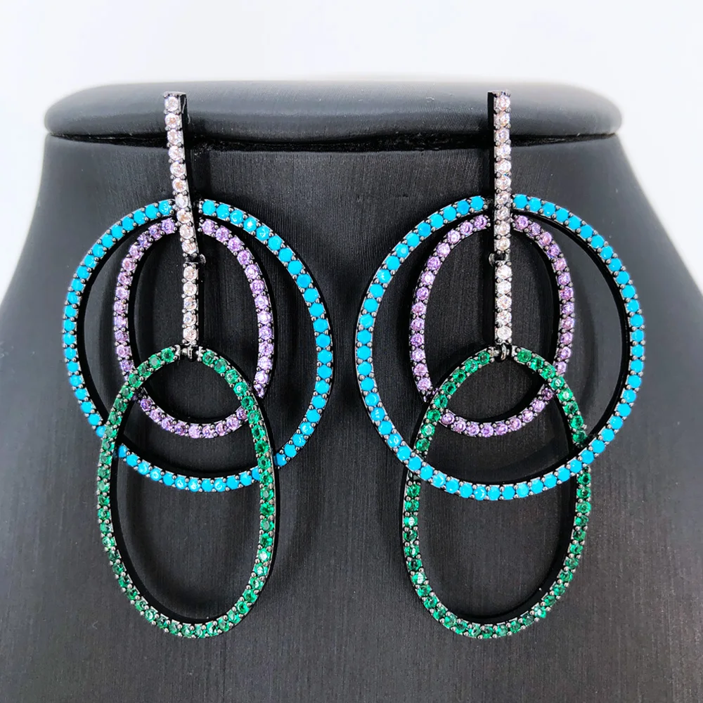 

Missvikki Original Design Fashion Oval Dangle Earrings For Women Girl Daily Party Gift 5A CZ Dubai Bridal Wedding Earrings