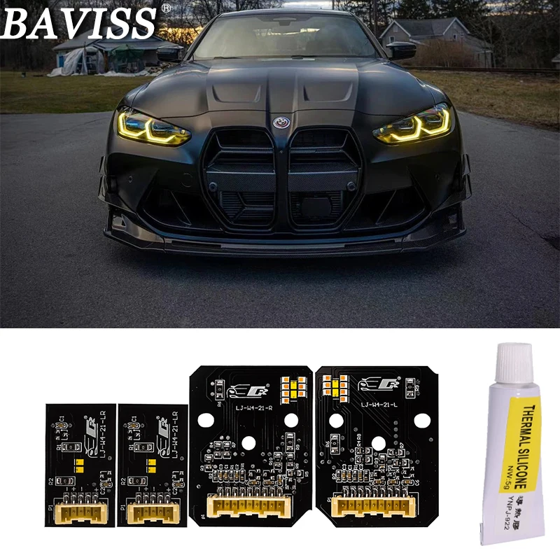 Per BMW M3 M4 CSL 4 series DRL schede LED multicolori G80 G22 G82 G23 G26 luci di marcia diurna giallo limone ambra 1 set