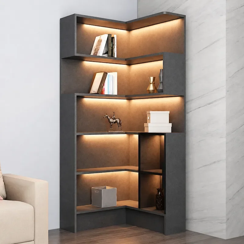 Modern Simple Corner Cabinet for Living Room Bedroom Storage Wine Display Side Cabinet Space Saving Furniture