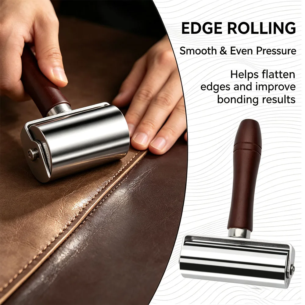 Seam Roller for Leather,Quilting, Platen Tools, Leather Press Edge Roller, Leather Glue Laminating Roller Iron Roll for Handmade