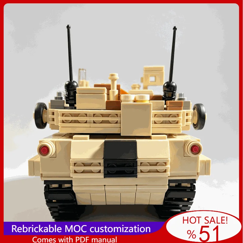 M1A2 Abrams Modern Main Battle Modify Tank War Series Armored Vehicle Building Block DIY Assembly Collection Christmas Gift Toys
