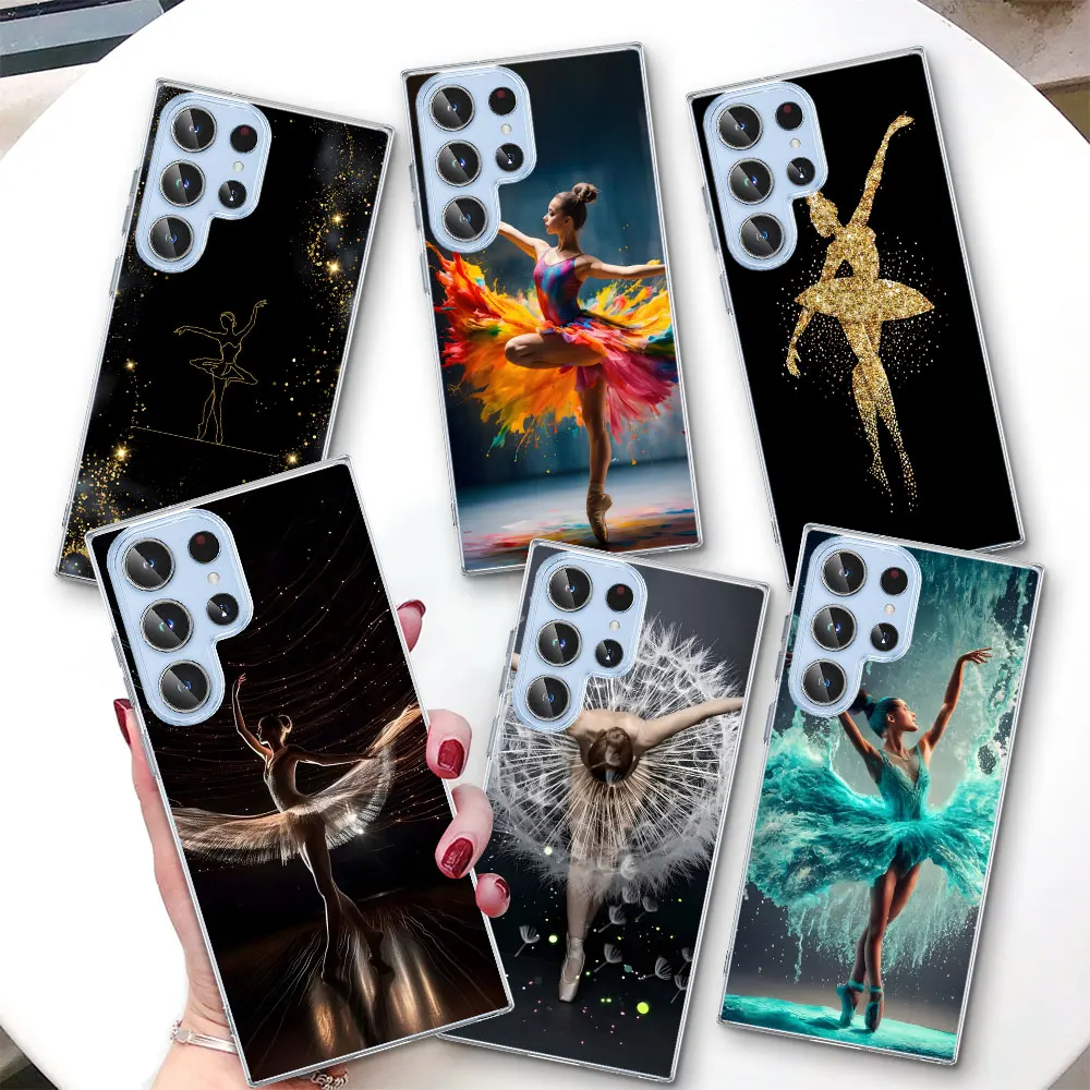 Ballet Dance Girl Case for Samsung Galaxy S20 S22 S23 S24 Ultra S21 FE S10e S8 S9 Plus S10 Lite Transparent TPU Phone Cover