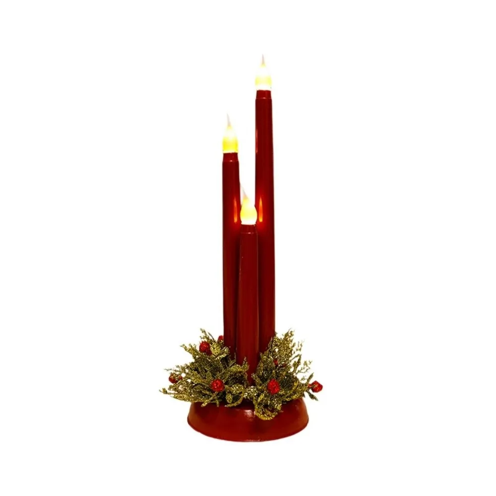 New Christmas Led Flameless Candle Desktop Simulation Candle Lamp Plastic Night Light Christmas Festive