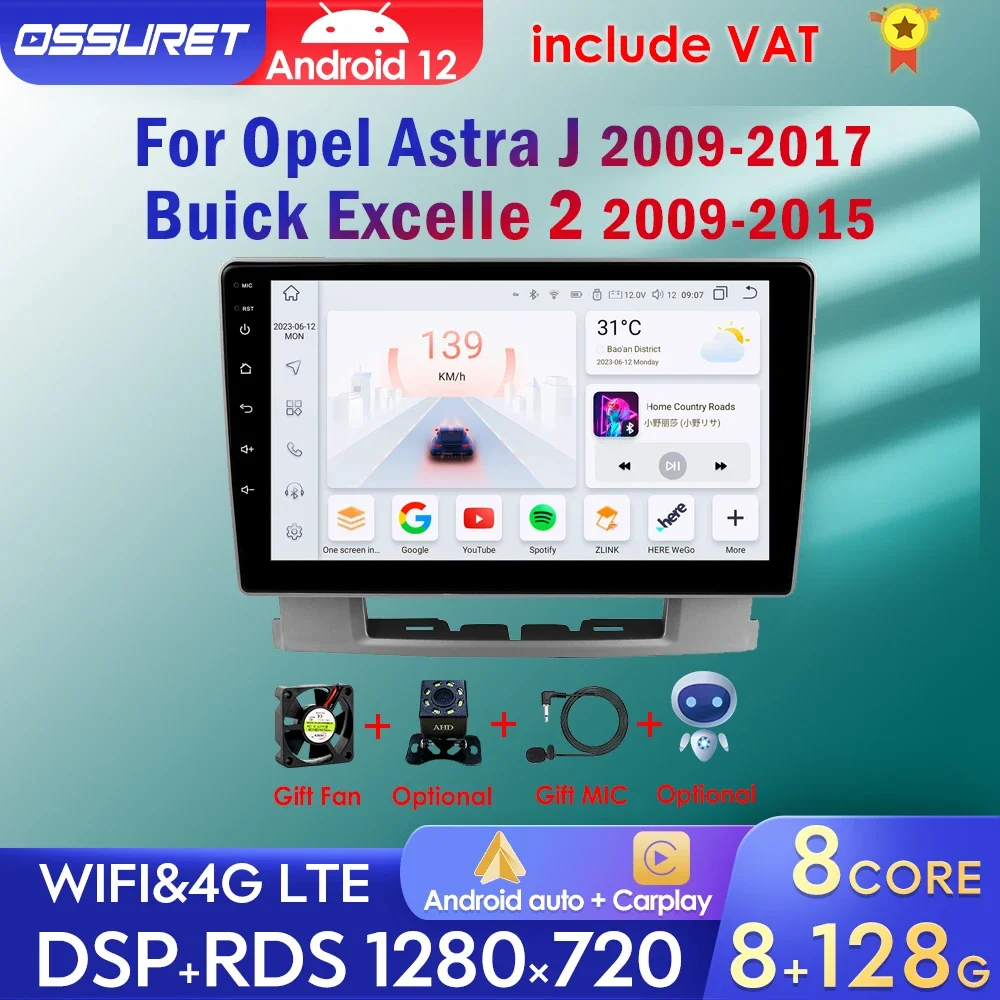 Carplay Android Auto Radio Für Opel Astra J 2009-2017 Buick Excelle 2 2009-2015 Multimedia-Player