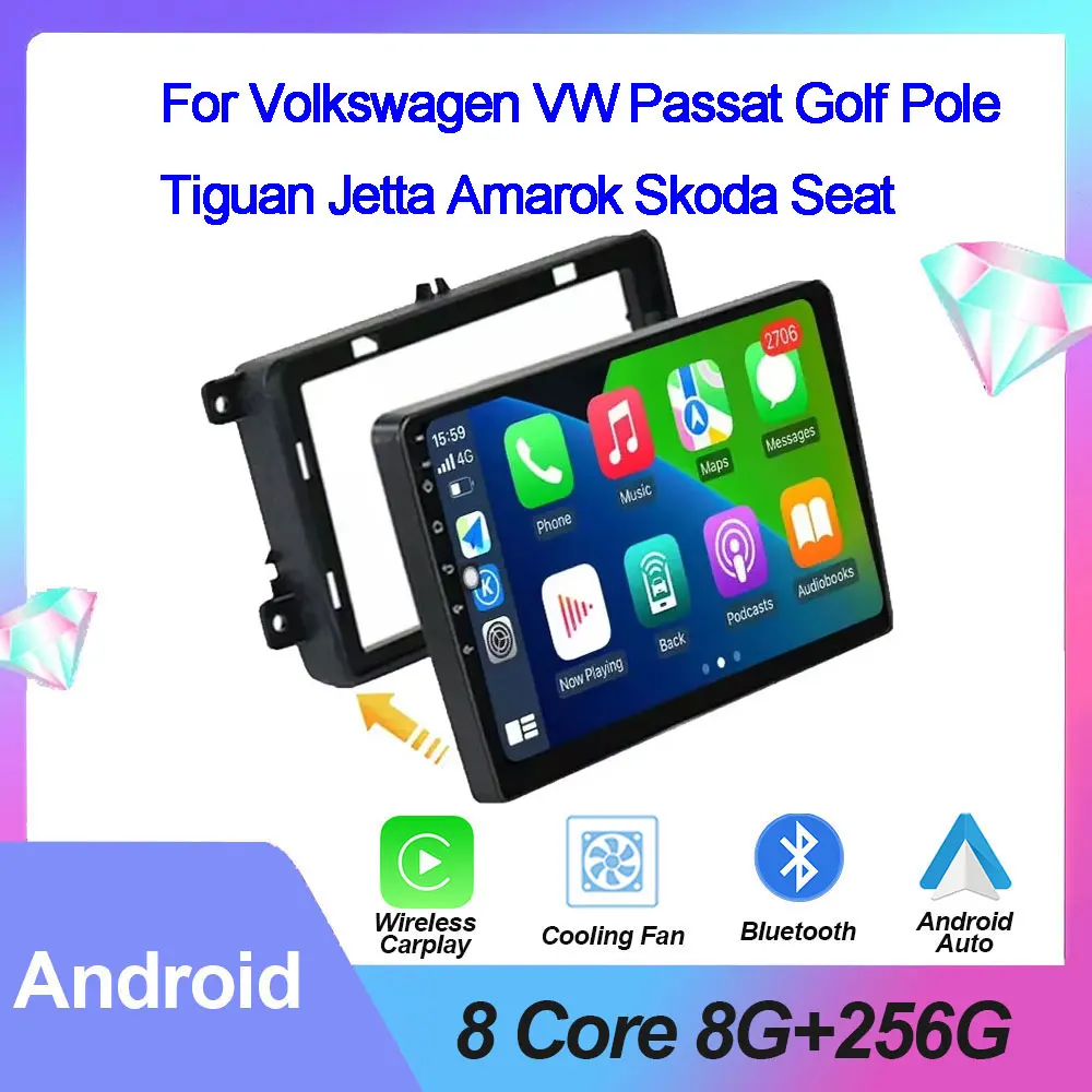 

Android Auto Car Radio For Volkswagen VW Passat Golf Pole Tiguan Jetta Amarok Skoda Seat Multimedia Video Player GPS Navigation