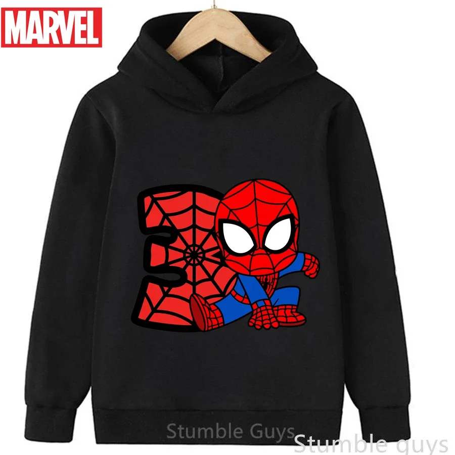 

Autumn Marvel Spiderman Kids Hooded Sweatshirt 3-13Y Boys Clothes Girls Avengers Daily Wear