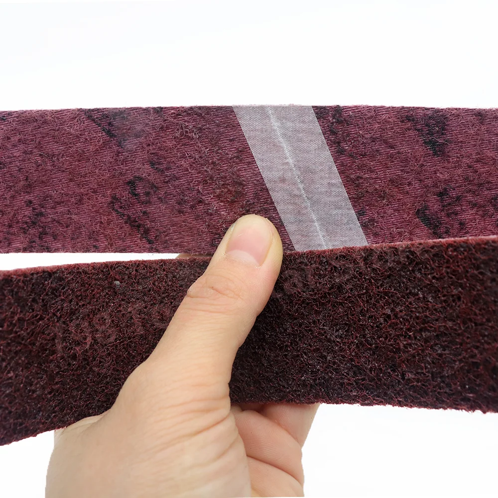 10PCS 330 * 10mm Non-woven Nylon Abrasive Sanding Belts 150-600 Grits Sanding Bands Coarse to Fine for Stainless Steel Deburring