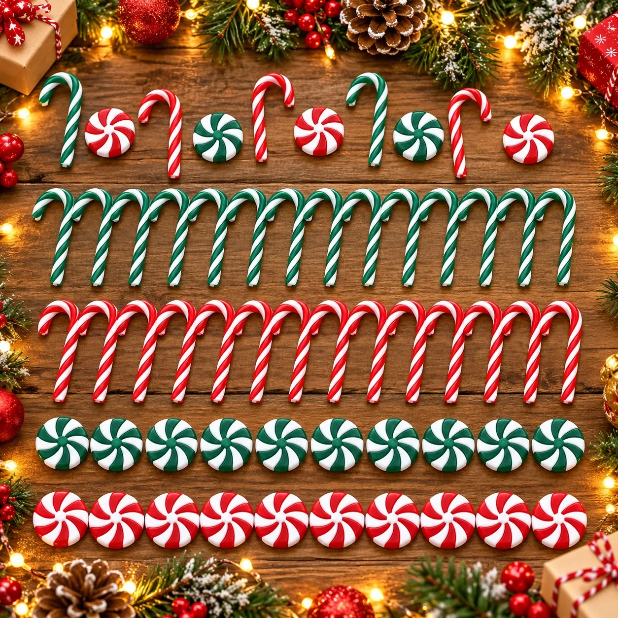 iYOE 10pcs Christmas Miniature Decoration Candy Canes Peppermint Swirls for DIY Scrapbook Craft Gift Home Party Xmas Tree Decor
