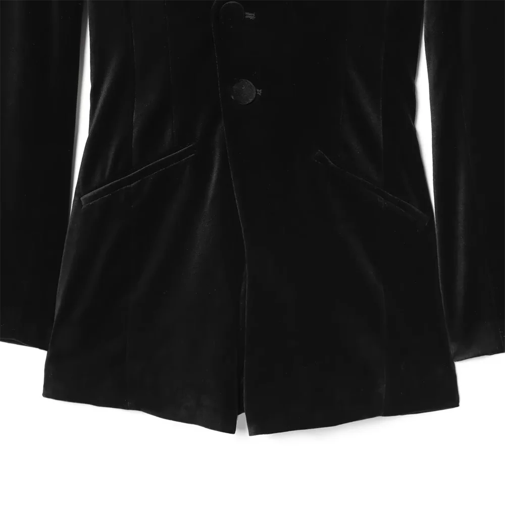 Nuovo prodotto invernale 2025: tuta da donna corta dimagrante a maniche lunghe con spalline in velluto piatto con scollo a V