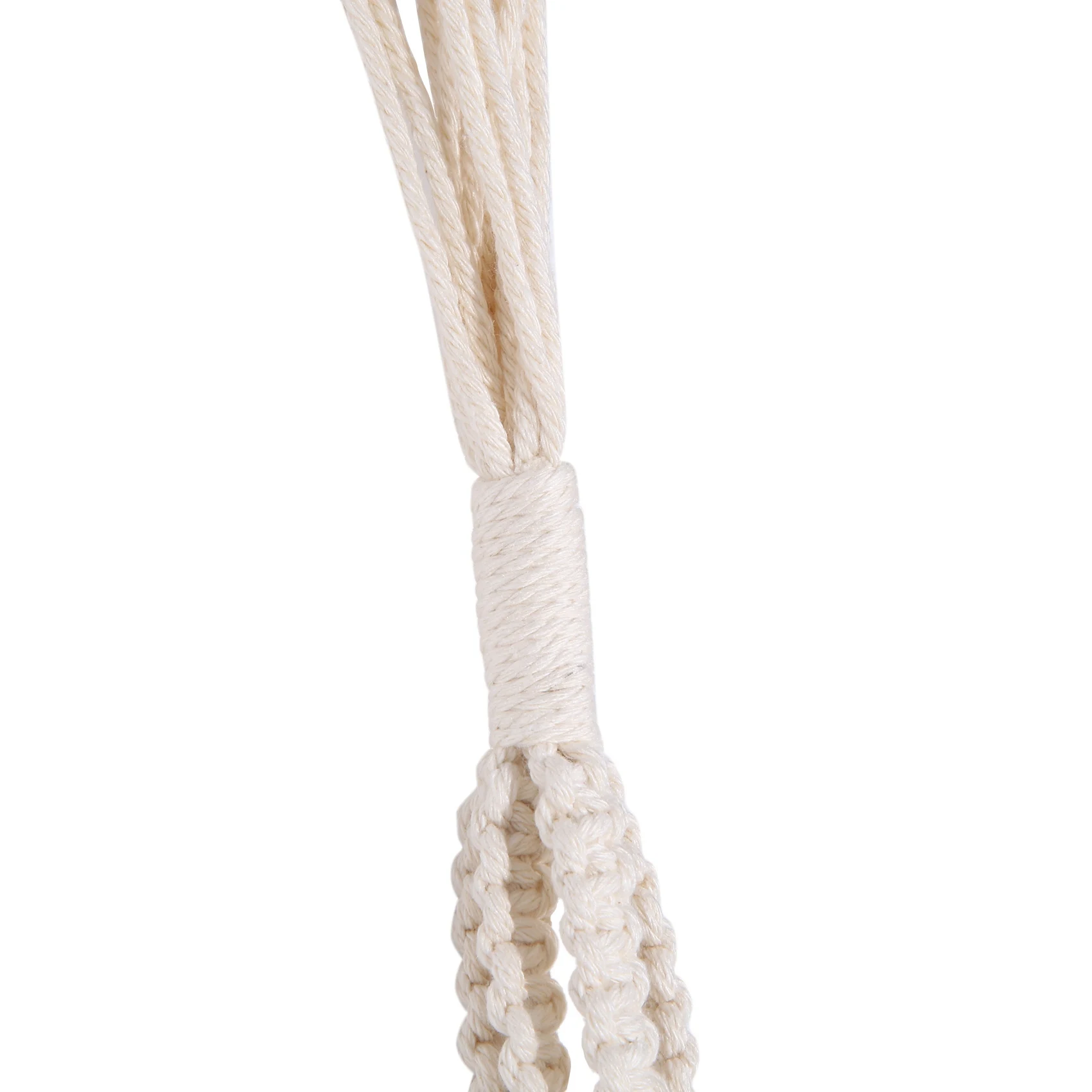 -WSFS 2X Macrame Double Plant Hanger Indoor Outdoor 2 Tier Hanging Planter Cotton Rope 4 Legs 67 Inch