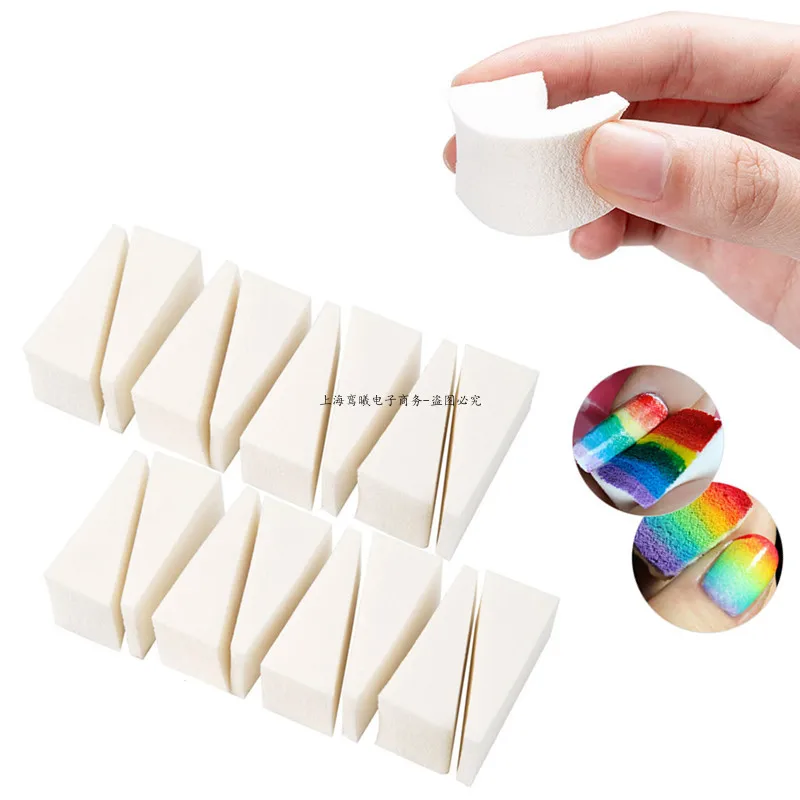 8/16/32 Pcs Soft White Triangle Nail Art Transfer Sponge Gradient Coloring  Stamper Painting Image Stamp Foam Polish Gel UV Tool