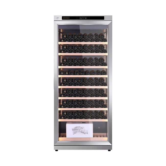 

Интеллектуальный современный компрессорный холодильник, угловой винный шкаф из нержавеющей стали ZIEUN, встроенный винный шкаф