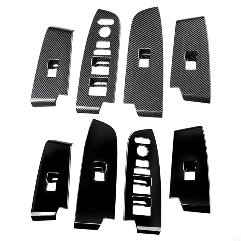 

Pack of 4/set Carbon Fiber Pattern Door Armrest Panel Trim Window Glass Lift Button Switches Cover for Vezel 2021-2022