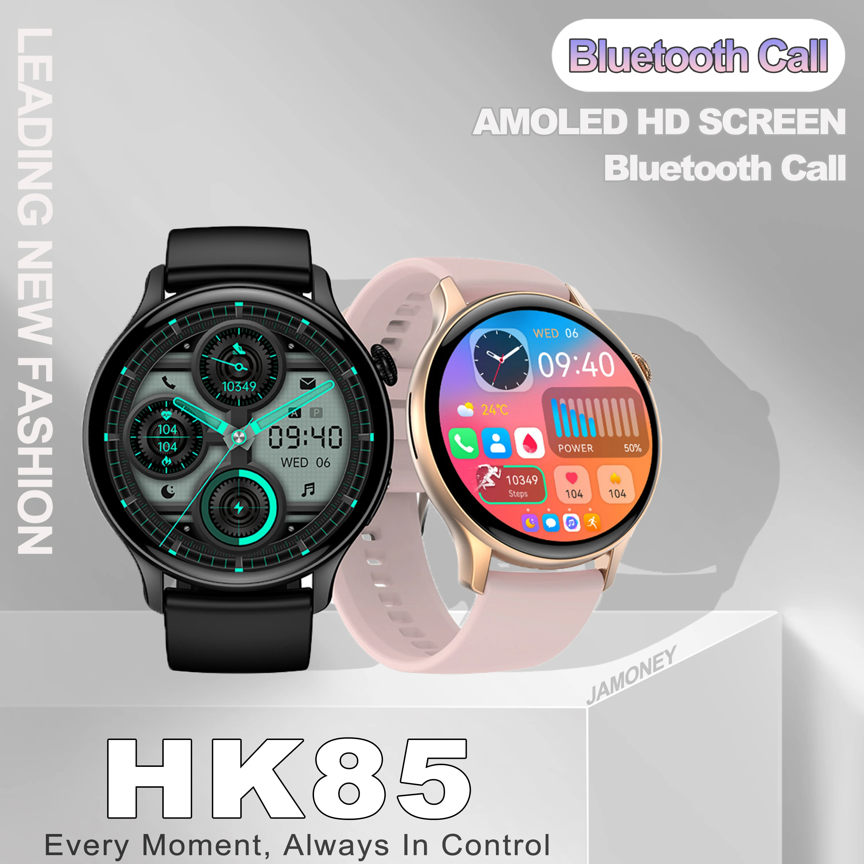 

1.43" AMOLED Screen 2024 Smartwatch Fashion Bluetooth Call for Heart Rate Blood Pressure NFC IP68 Waterproof HK85 Smart Watch