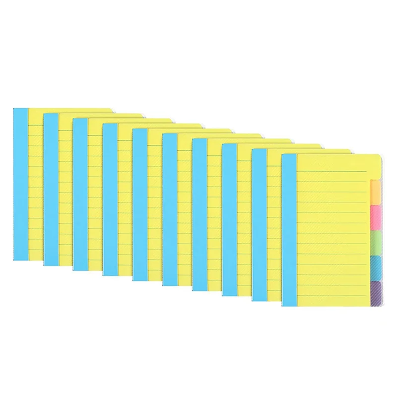 

10Pcs 5.9X3.9 Inch Strong Adhesive Note Pads For Study Notes Works School Office Supplies