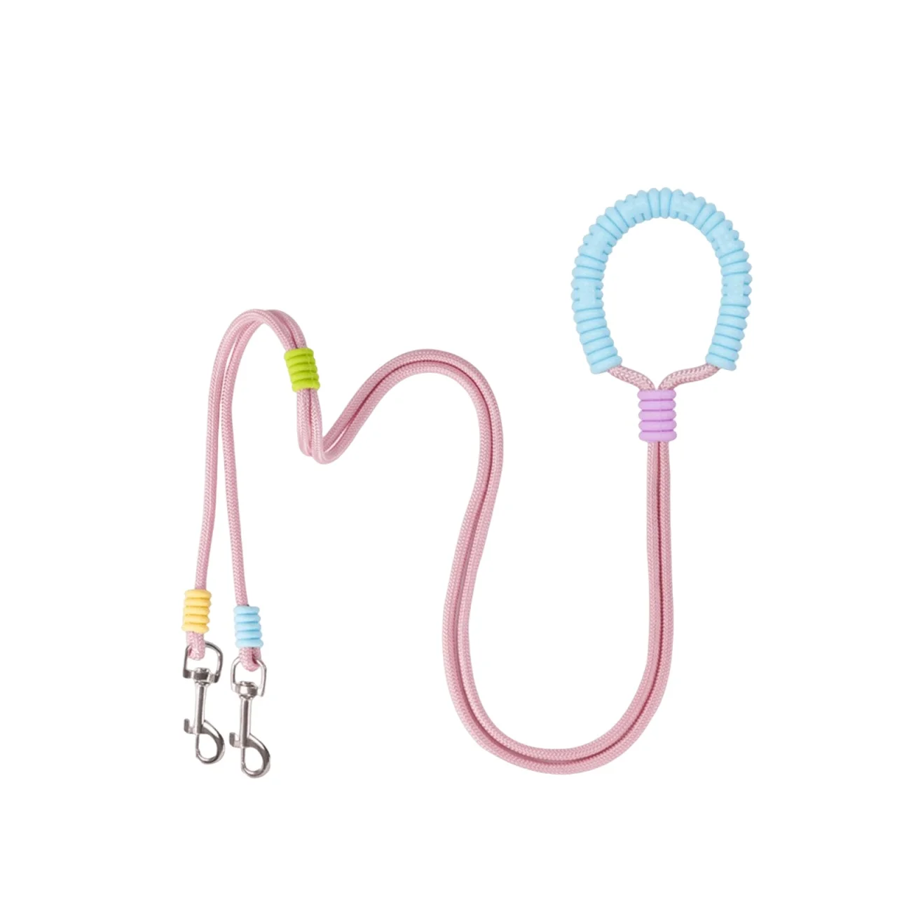 

HGMZUOAI Dual Dog Leash Anti-Tangle for 2 Dogs, 1.5m Dual Harness with Silicone Handle, for Walking and Training Small and