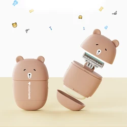 Colorlamb Portable Women Razor for Travel Cute Bear Style Manual Razor with 2 Safety Cartridges + 2 Skin Care Soap Shaver Set